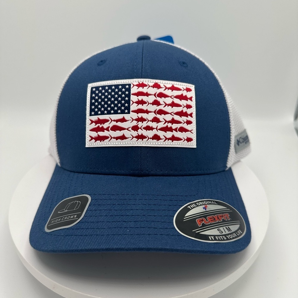 COLUMBIA PFG Flexfit High Crown Unisex Ball Cap, Size S/M, NWT